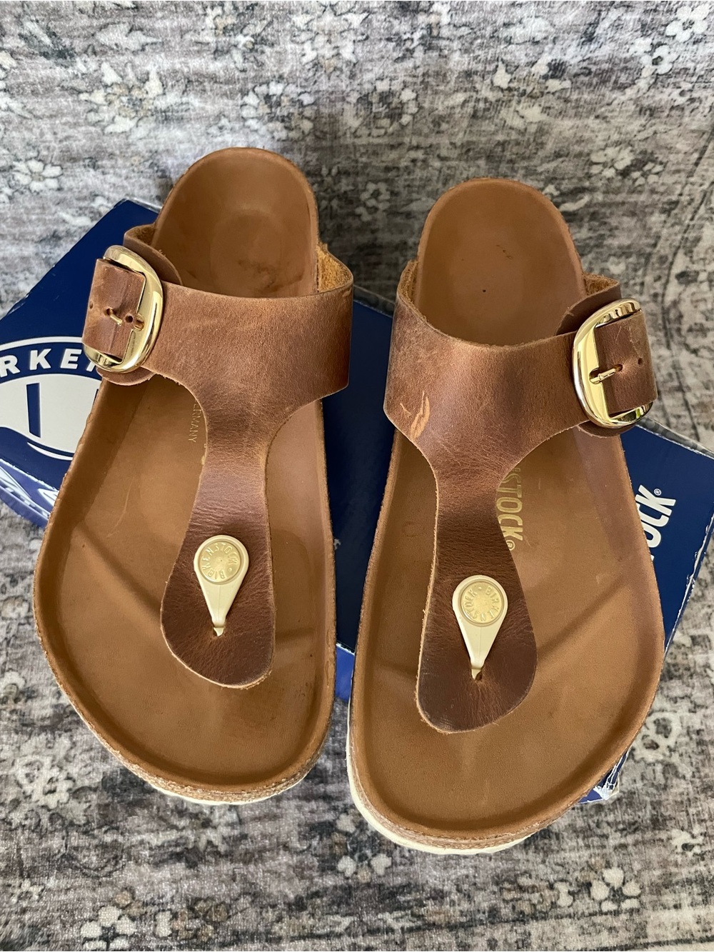 Birkenstock Gizeh big buckle cognac size 39 regular width